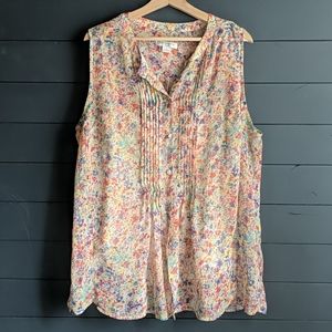 Chiffon tank with cami liner